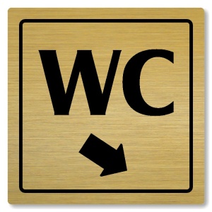 WC vpravo dolů, 100x100mm, zlatá, Arizona